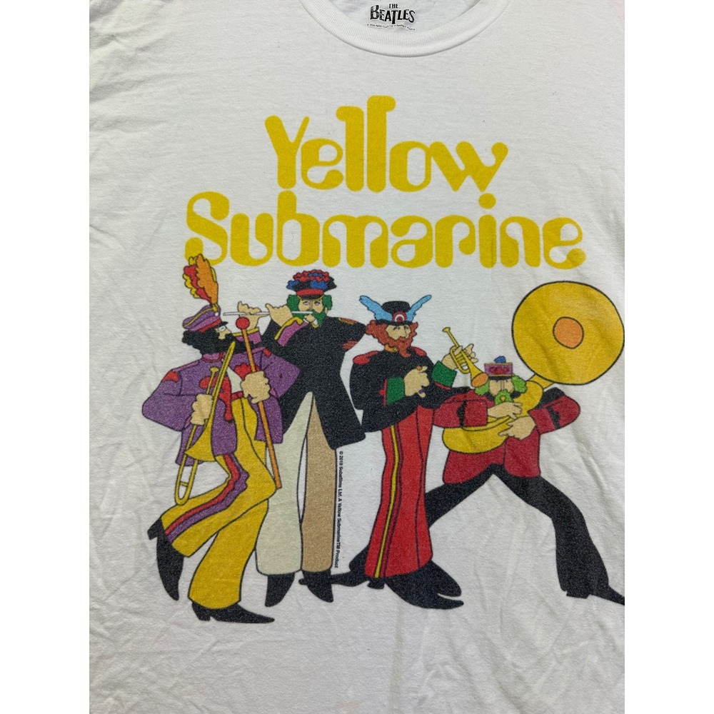 The Beatles Yellow Submarine Graphic T-Shirt White Sgt Pepper Band Tee 2020 2XL